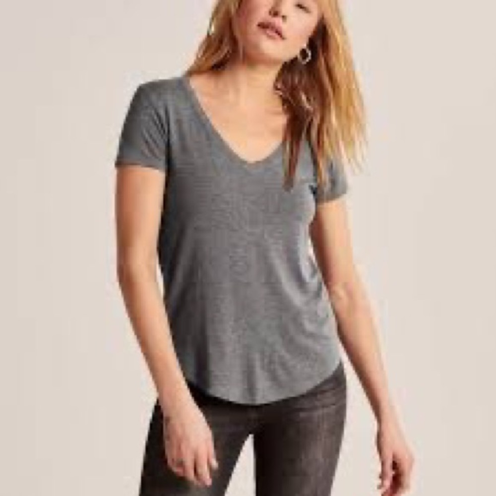 A&F Green Drapey V-Neck Tee
